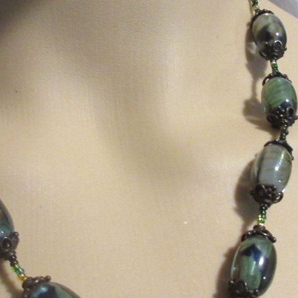 Handmade Beaded/Metal Necklace - Picture 3 of 8